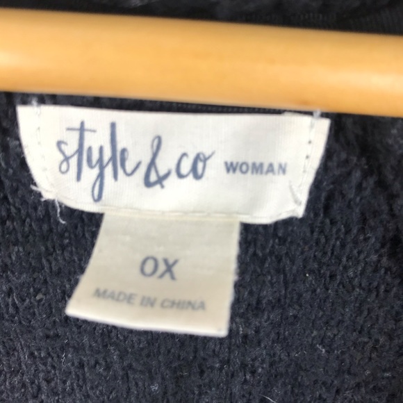 Style & Co size 0X : casual crochet patterned open fall winter sweater cardigan - Picture 6 of 6